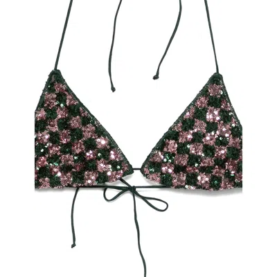 Oseree Lace-up Bikini Set In Multi