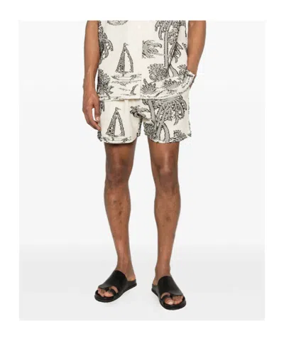 Maison Labiche Drawstring Swim Trunks In Neutral