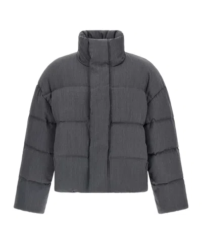 Entire Studios Dark Grey Wool Down Jacket In Gray