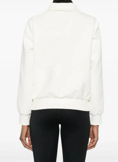 Moose Knuckles Mix Media Zip-front Sweatshirt In White