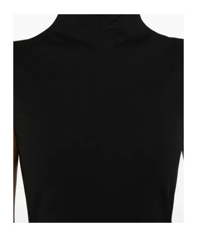 Solace London Maxi Dress High Neck Cap Sleeves Fitted In Black