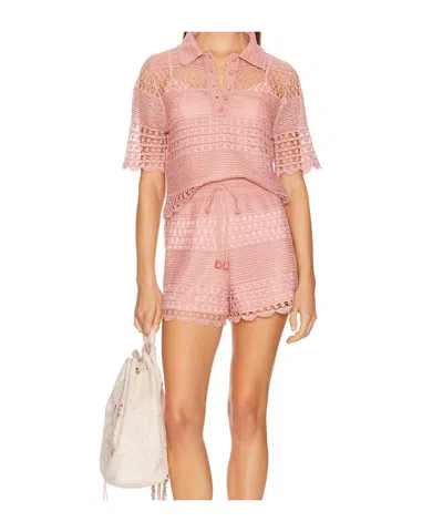 Zimmermann Wanderlust Sun Crocheted Cotton-blend Top In Brown