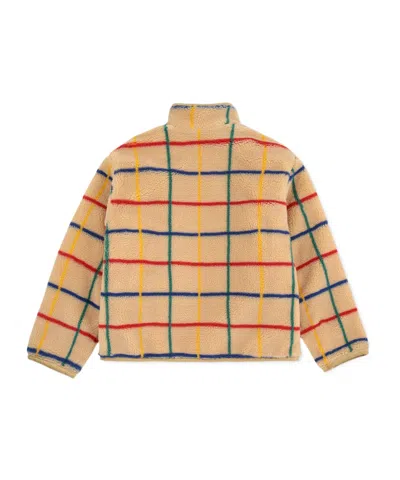 Bobo Choses Grid-pattern Fleece Jacket In Brown