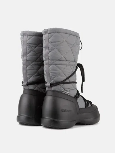 Moon Boot Quilted Rain Boots In Gray