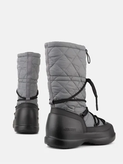 Moon Boot Quilted Rain Boots In Gray