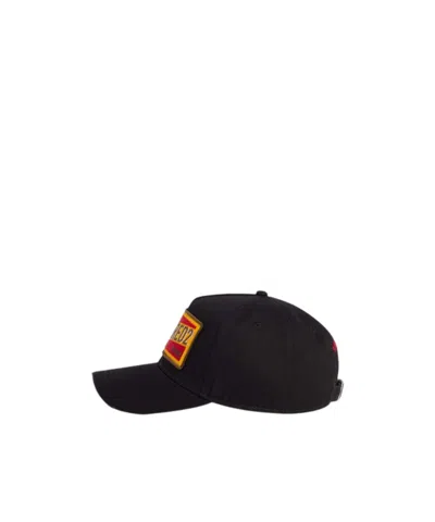Dsquared2 Logo Patch Baseball Cap In Black