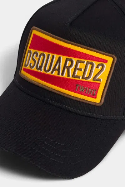 Dsquared2 Logo Patch Baseball Cap In Black