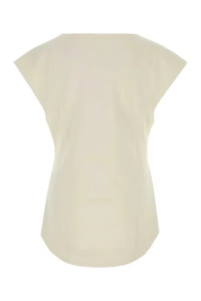 Entire Studios Sand Stretch Polyester Blend Deep Vee Tank Top In Neutral
