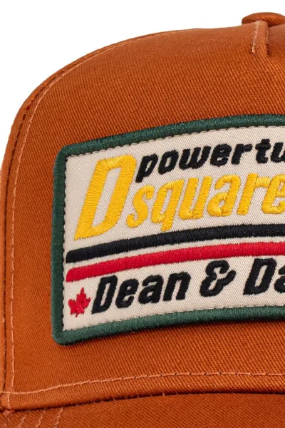 Dsquared2 Dsquared Men Baseball Hat With Logo Patch In Orange