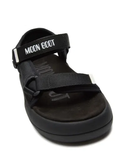 Moon Boot Logo-strap Platform Sandals In Black