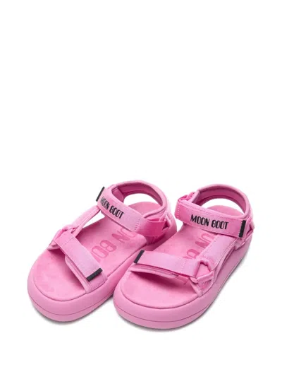 Moon Boot Logo-strap Platform Sandals In Pink