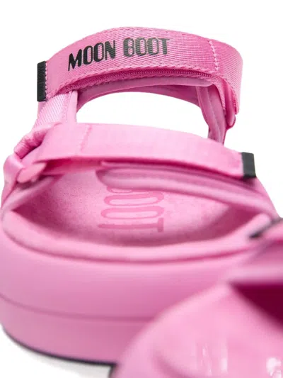 Moon Boot Logo-strap Platform Sandals In Pink