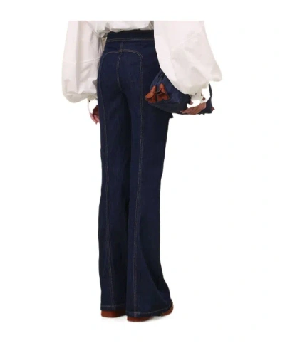 Zimmermann Luna Utility Denim Flared Jeans In Blue