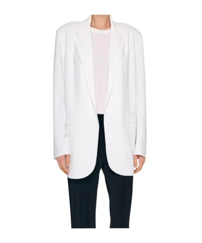 Norma Kamali Oversized Single-breasted Blazer Jacket In White