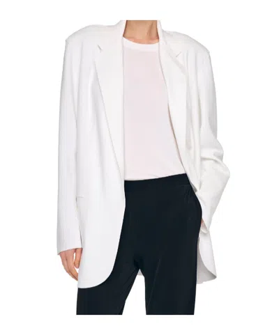 Norma Kamali Oversized Single-breasted Blazer Jacket In White