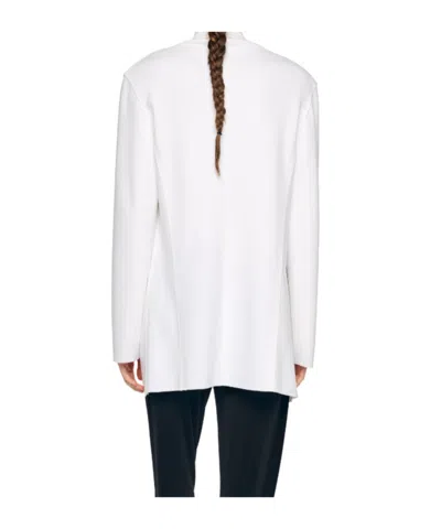 Norma Kamali Oversized Single-breasted Blazer Jacket In White