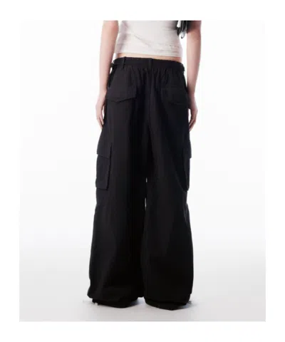 Alexander Wang Elastic Mid-rise Cargo Pants In Black