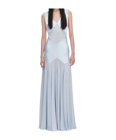 Self-portrait Abito Lungo Celeste Con Schiena Scoperta Self Portrait In Blue