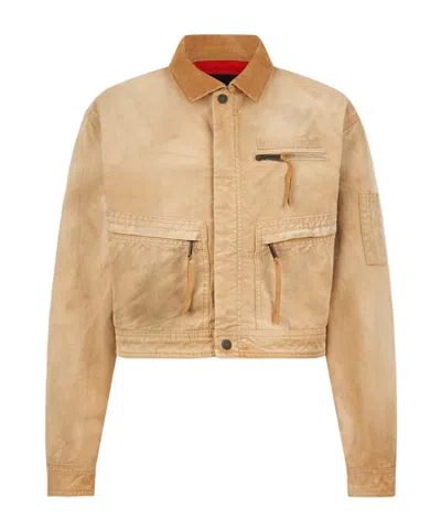 Dsquared2 Garment-dyed Bomber Jacket In Brown