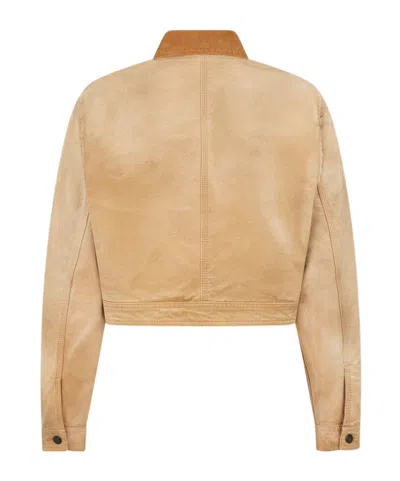 Dsquared2 Garment-dyed Bomber Jacket In Brown