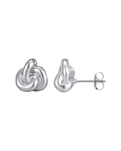Adornia Silver Plated Chubby Knot Stud Earrings In Pattern