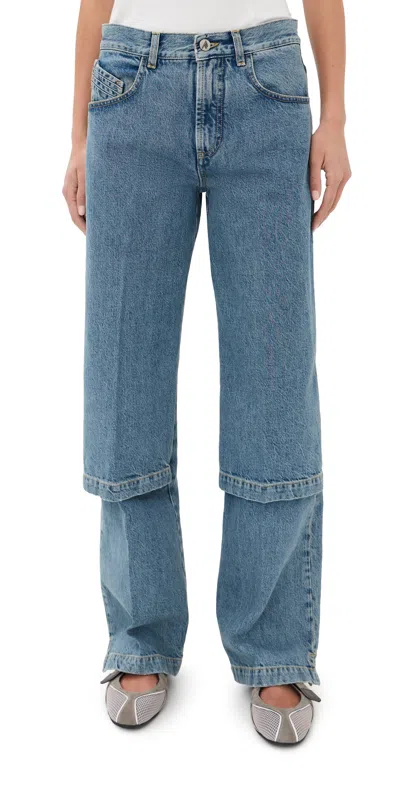 Attico Blue Jeans With Logo Detail On The Pocket And Logo Patch On The Rear In Denim Woman