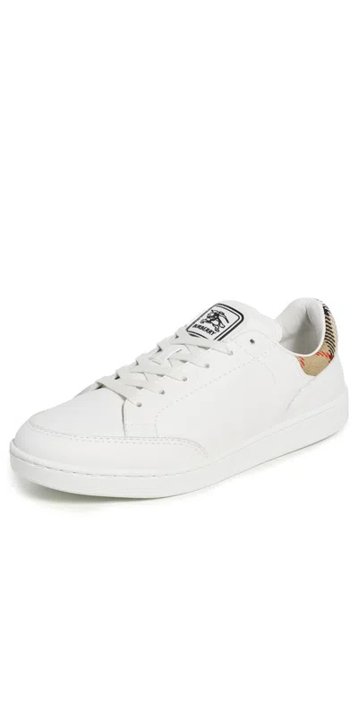 Burberry Low Top Sneakers Contrast Heel Detail Rubber Sole In Multi