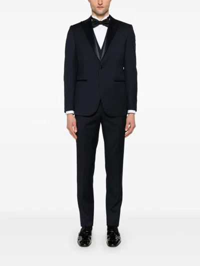Corneliani Midnight Blue Wool Suit  In Blue
