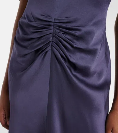 Victoria Beckham Womens Eclipse Isabella Ruched Satin Gown In Blue