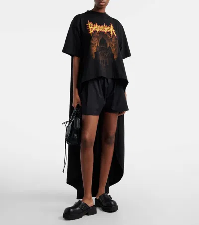 Balenciaga Venom Round Toe Leather Chunky Mules In Black