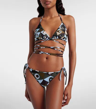 Pucci Occhi Bikini Top In Multi