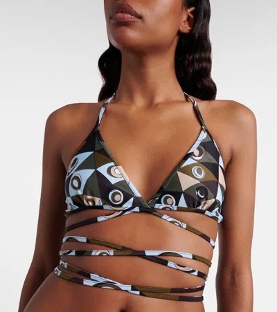 Pucci Occhi Bikini Top In Multi