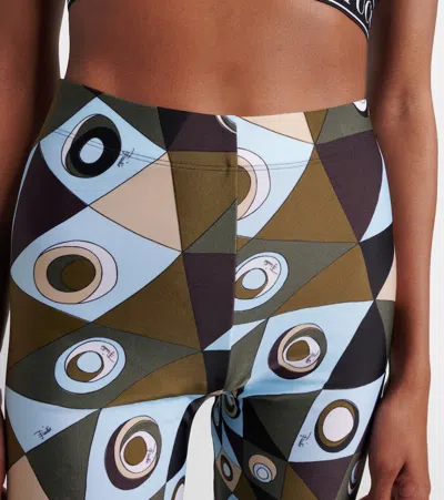 Pucci Polyamide Leggings Geometric Pattern High Waist In Multi