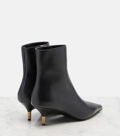 Khaite 55mm Bella Leather Ankle Boots In Black