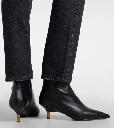 Khaite 55mm Bella Leather Ankle Boots In Black