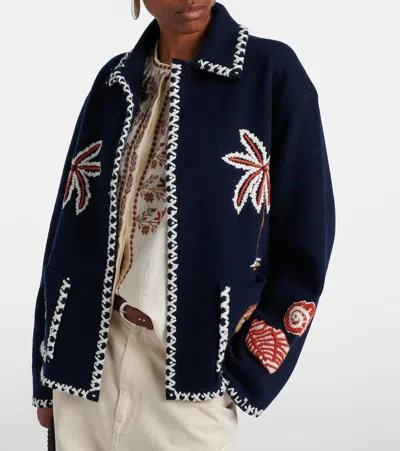 Alanui Remember Me Virgin Wool Jacket In Blue