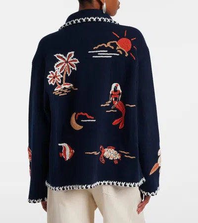 Alanui Remember Me Virgin Wool Jacket In Blue