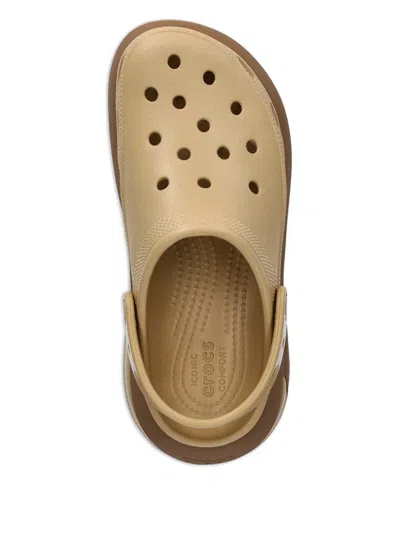 Crocs Perforated Platform Slides In Brown