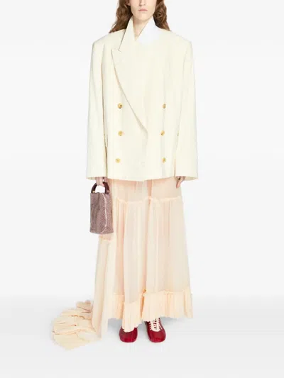 Dries Van Noten Oversized Double-breasted Blazer In White