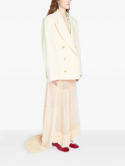 Dries Van Noten Oversized Double-breasted Blazer In White