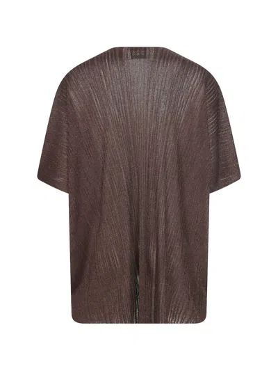 Alpha Studio Open-front Cardigan In Brown
