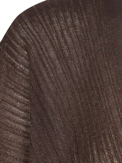 Alpha Studio Open-front Cardigan In Brown