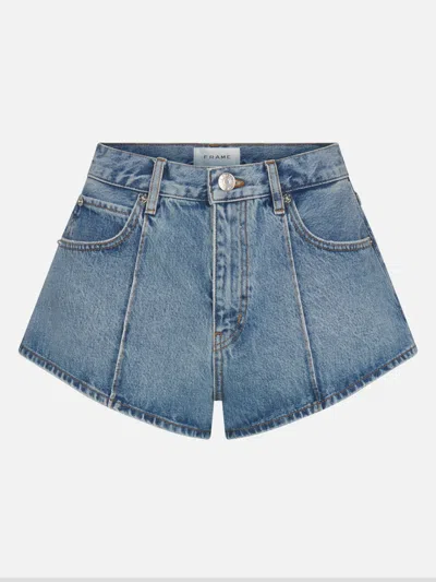 Frame The Tilt High Rise Denim Mini Shorts In Blue