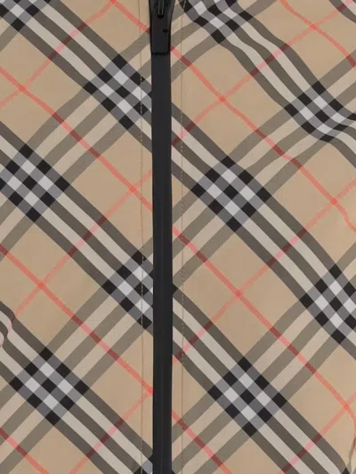 Burberry Check Printed Polyester Windbreaker In Multi