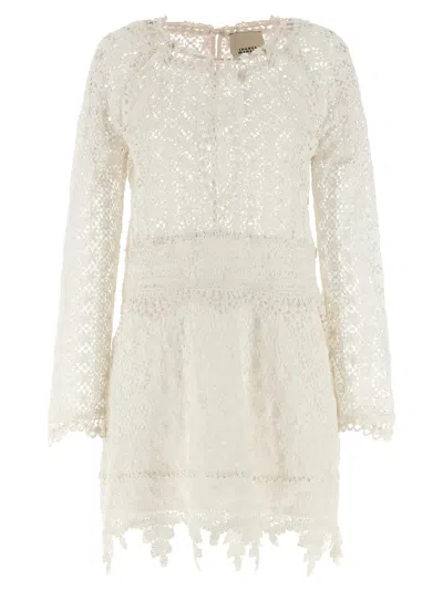 Isabel Marant Hizene Cotton-guipure Lace Mini Dress In Neutral