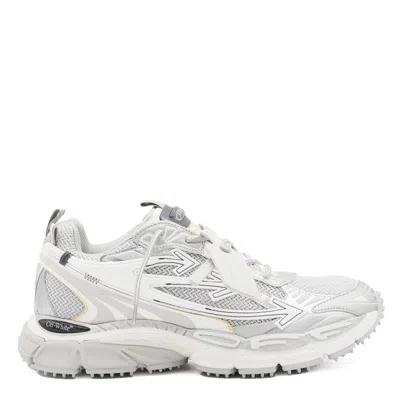 Off-white Ow Be Right Grey Low Top Sneakers With Zip-tie Detail In Mesh And Leather Man In Gray
