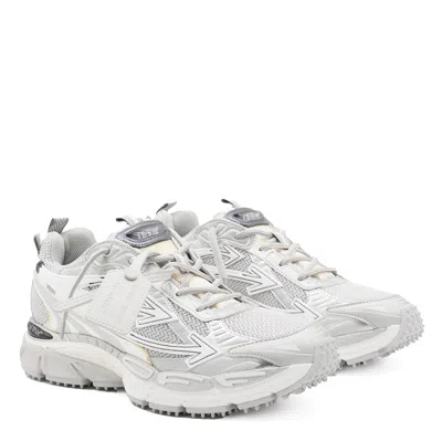 Off-white Ow Be Right Grey Low Top Sneakers With Zip-tie Detail In Mesh And Leather Man In Gray