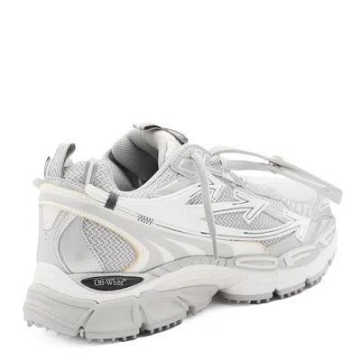 Off-white Ow Be Right Grey Low Top Sneakers With Zip-tie Detail In Mesh And Leather Man In Gray