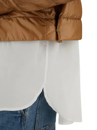 Herno Collared Quilted Jacket In Brown