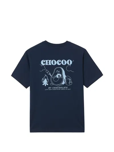 Chocoolate Besticktes T-shirt In Blue